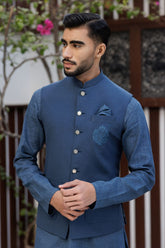 Deepak Perwani - jkt1510, Kur1383 & Pja23 - Navy Blue - 3 Piece